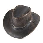 ウエスタンハット レザー 本革 ワイヤー入り メンズ レディース 帽子 ウエスタン ウェスタンハット