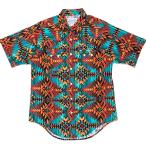 ネイティブ柄半袖ウエスタンシャツS...