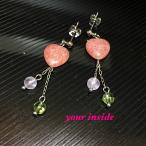 インカローズハートピアス