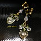 ルチルクォーツハートイヤリング