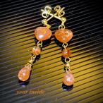 サンストーンハート天然石ピアスしず...