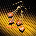 サンストーンハート天然石ピアス