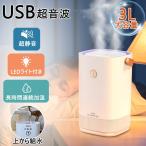 【在庫処分2980円→1980円】上から給水 USB給電式 加湿器 おしゃれ 卓上 超音波式 超音波加湿器 3L 大容量 静音 省エネ 乾燥対策 超細微ミスト ledライト付き