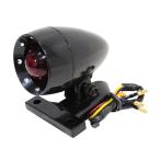 バイク用 テール ランプ ビンテージ スタイル 砲弾型 ハーレー ダビッドソン ブラック ×レッドレンズ チョッパー ライト リア リヤ 黒 赤