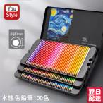 水性色鉛筆 100色 セット アート鉛筆セット 水溶性色ペン 缶ケース入 3019901 塗り絵 美術 描き用 スケッチ用