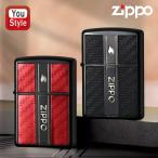 ジッポー ZIPPO ライター カーボン2 両面エッチング 銀サシ カーボン貼り マットブラック 2BK-BKCARBONZ レッド 2BK-REDCARBONZ
