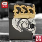 ジッポーZIPPO オイルライター BBZ スカル チタンブラック メタル(金メッキ＆シルバーイブシ) ブラック BBZ-SKULL-KA2 メンズ 豪華 喫煙具