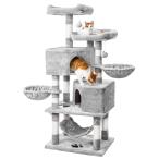 キャットタワー 人気 猫タワー 巨大サイズ ネコタワー 大型猫 多頭飼い 2つ猫ハウス ハンモック 猫 遊び場 頑丈耐久 段差あり 天然サイザル麻 匂いなし