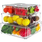 冷蔵庫 収納 野菜室 収納【10個セット】冷蔵庫 収納ケース キッチンストッカー 透明 湿気を防ぐ キッチン整理 冷蔵庫中 収納ケース 引き出し仕切り 収納便利 多