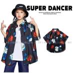シャツ 花柄 キッズダンス衣装 ヒップホップ ファッシ