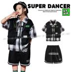キッズダンス衣装 セットアップ チェックシャツ ハー