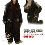 ワンピース 冬 レディース 長袖 もこもこ 秋 パジャマ ルームウェア 大人用 恐竜 ふわふわ 部屋着 着る毛布 プルオーバー オールインワン 着ぐる