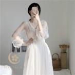 ロングワンピース レディース ワンピース チュールワンピース 森ガール 夏 秋 40代 きれいめ オシャレ 上品 ドレス 可愛い カジュアル 大きいサイズ 30代 50代