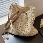 ショッピングストローバッグ ストローバッグ 大容量 麦わらバック