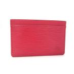 # как новый # LOUIS VUITTON Louis Vuitton M80109 epi porutokarutosa-n тянуть футляр для карточек чехол для пропуска розовый серия AR4100