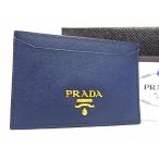 ショッピングPRADA ■新品■未使用■ PRADA プラダ 1M0208 サフィアーノレザー カードケース パスケース メンズ レディース ネイビー系 AS7379