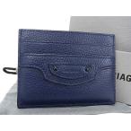 # новый товар # не использовался # BALENCIAGA Balenciaga 640109 Neo Classic кожа футляр для карточек карта inserting чехол для пропуска темно-синий серия AU7710