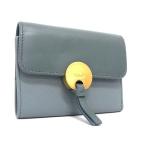 ショッピングchloe ■新品同様■ Chloe クロエ インディ レザー 三つ折り 財布 ウォレット 小銭入れ 札入れ グリーン系 AU9880