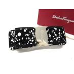 ■新品■未使用■ Salvatore Ferragamo フェラガモ ヴァラリボン スエード バレッタ ヘアアクセサリー レディース ブラック系 AV1818