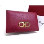 # новый товар # не использовался # Salvatore Ferragamo Ferragamo IY-22C234 двойной gun chi-ni кожа футляр для карточек чехол для пропуска wine red серия AV8740