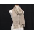 ■新品同様■ Max Mara マックスマーラ カシミヤ100％ フリンジ マフラー ストール ショール レディース ライトブラウン系 AW5291