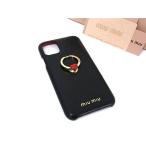 ショッピングMIUMIU ■美品■ miumiu ミュウミュウ マドラスラブ レザー iPhone11 対応 アイフォンケース スマホケース ブラック系 AZ8601