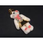 ■極美品■ PRADA プラダ ラインストーン クマ ビジュー くま キーホルダー キーリング バッグチャーム レディース ホワイト系 BH0160