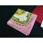 ショッピングショール ■新品■未使用■ Cartier カルティエ シルク100% 総柄 大判 スカーフ ストール ショール レディース ピンク系 BI7911