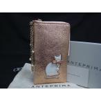 ■新品■未使用■ ANTEPRIMA アンテプリマ ミャゴラーレ レザー 猫 スマホケース ポーチ マルチケース メタリック ピンク系 BL7229