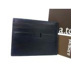 # новый товар # не использовался # a.testonia тест -ni кожа футляр для карточек карта inserting чехол для пропуска мужской темный темно-синий серия BM4407