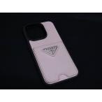 ■美品■ PRADA プラダ サフィアーノレザー  iPhone 14 Pro 対応 アイフォンケース レディース ピンク系 BM9713