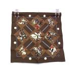 # превосходный товар # HERMES Hermes LE MONDE DU POLO [ Polo. мир ] Calle 45 маленький Calle gavu Rossi . шелк шарф носовой платок -fBP2866
