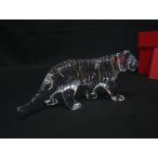 ショッピングバカラ ■新品同様■ Baccarat バカラ 寅 干支 クリスタルガラス オブジェ 置物 インテリア クリア×ゴールド系 BT0147