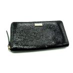 kate spade ケイトスペード パテントレザー ラウンドファスナー 長財布 ウォレット レディース ブラック系 DE1937