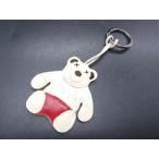 # прекрасный товар # FURLA Furla кожа Bear .. медведь сумка очарование брелок для ключа кольцо для ключей оттенок белого DF1392