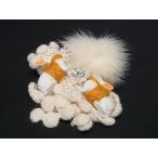 ■美品■ ANTEPRIMA アンテプリマ ラインストーン ファー ラビット ピンブローチ ピンバッジ アクセサリー アイボリー系 DF2620