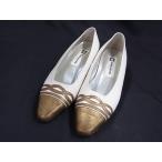 ショッピングゲラルディーニ GHERARDINI ゲラルディーニ レザー パンプス 表記サイズ 6 (約24.5cm) 靴 シューズ レディース アイボリー系×ゴールド系 DF7790