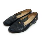 # прекрасный товар # Salvatore Ferragamo Ferragamo двойной gun chi-ni кожа Loafer размер 6 1/2 ( примерно 24cm) обувь обувь темно-синий серия DG5005