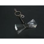 ■美品■ ANTEPRIMA アンテプリマ リボン ラインストーン キーホルダー キーチェーン バッグチャーム クリア×ブラック系 DG9146