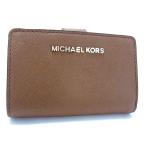 ショッピングマイケルコース ■美品■ MICHAEL KORS マイケルコース レザー 二つ折り 財布 ウォレット 小銭入れ 札入れ レディース ブラウン系 DG9230
