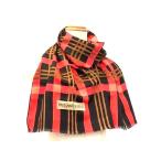 YVESSAINTLAURENT イヴサンローラン シルク100% スカーフ ストール ショール レディース レッド系 DG9485