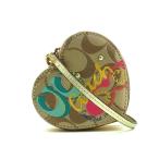 COACH Coach signature парусина Heart ячейка для монет монета perth кошелек для мелочи . женский оттенок коричневого DH3877