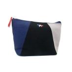 # прекрасный товар # Maison Kitsune mezzo n лисица парусина сумка макияж сумка мульти- кейс бардачок женский темно-синий серия DH6641