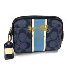 # прекрасный товар # COACH Coach signature парусина × кожа макияж сумка косметичка мульти- кейс бардачок оттенок голубого DH6833
