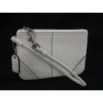 # как новый # COACH Coach кожа сумка мульти- кейс бардачок женский мужской слоновая кость серия DH8232