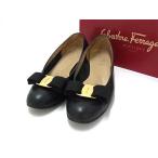 Salvatore Ferragamo Ferragamo vala лента кожа каблук туфли-лодочки размер 5( примерно 22.0cm) обувь обувь женский оттенок черного DH8413