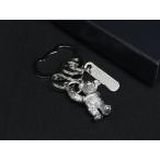 # как новый # MIKIMOTO Mikimoto Logo plate .. медведь Bear - плюшевый мишка кольцо для ключей брелок для ключа очарование оттенок серебра DI1991