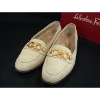 # прекрасный товар # Salvatore Ferragamo Ferragamo двойной gun chi-nin задний Loafer указанный размер 4 1/2 ( примерно 22cm) обувь слоновая кость серия DI2795