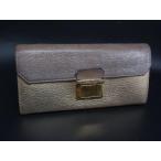 miumiu ミュウミュウ レザー 二つ折り 長財布 ウォレット 札入れ 小銭入れ レディース ゴールド系 DI6204