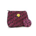 # прекрасный товар # ANNASUI Anna Sui нейлон × парусина макияж сумка мульти- кейс бардачок женский оттенок черного × розовый серия DI6667